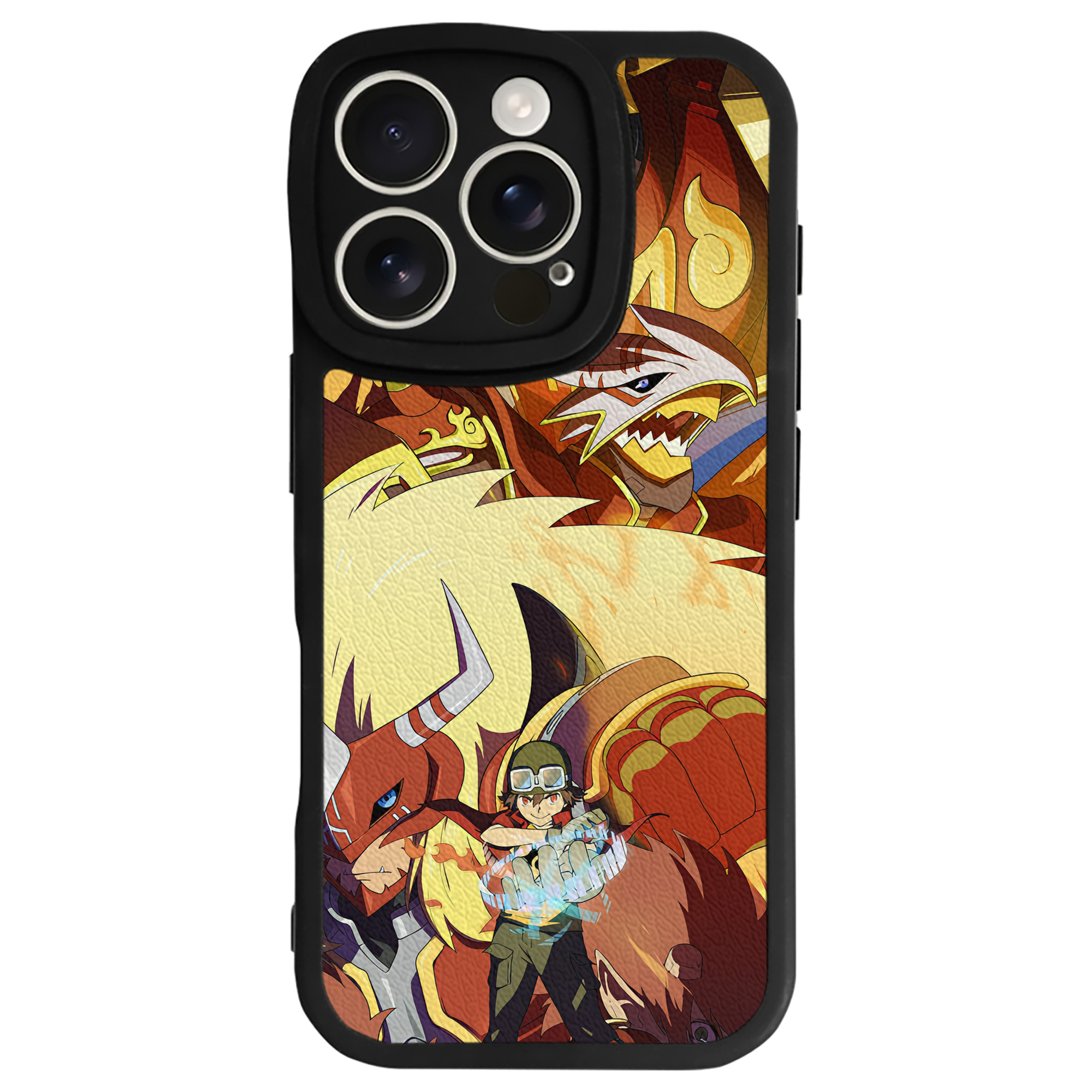 （画像用） Digimon デジタルモンスター/デジモン 【iPhone 16シリーズ対応】シリコンスマホケース（レザー調） 材質：シリコン